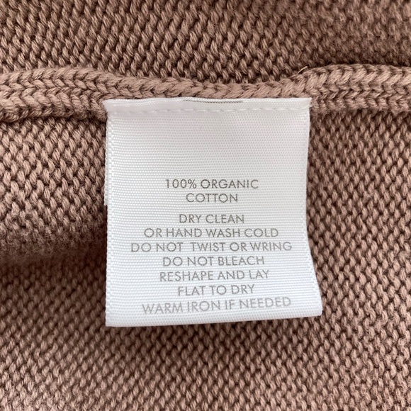 WHITE + WARREN Organic Cotton Oversized V-Neck Sweater Mocha Brown - Picture 12 of 13